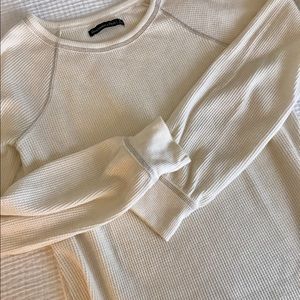 Off-white Abercrombie & Fitch waffle knit top